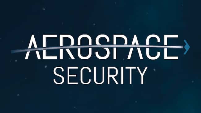 An image of the Aerospace Security logo, which is the name of the project with a plan icon passing between the words.